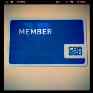 Our Car2Go membership card arrived in the post after we came back from PDX.